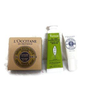 L'Occitane Verbena Soap, Hand Cream & Shea Lip Balm Set X 3 NEW